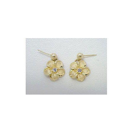 14k Gold Royal Plumeria Earrings